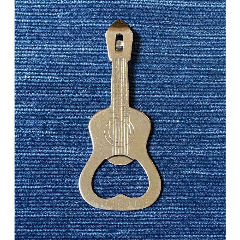 Vintage Polished Metal Guitar Bottle Opener Acoustic Country 50B